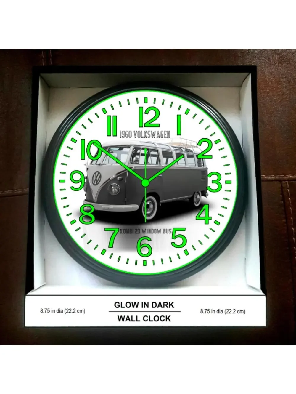 1960 Volkswagen VW Bus Kombi 23 Window Glow In The Dark Wall Clock New!